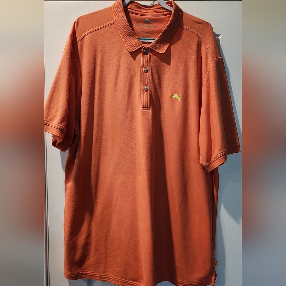 Men's Tommy Bahama Orange Polo Shirt Size 2XLT. Item 0820255MT - Picture 5 of 6